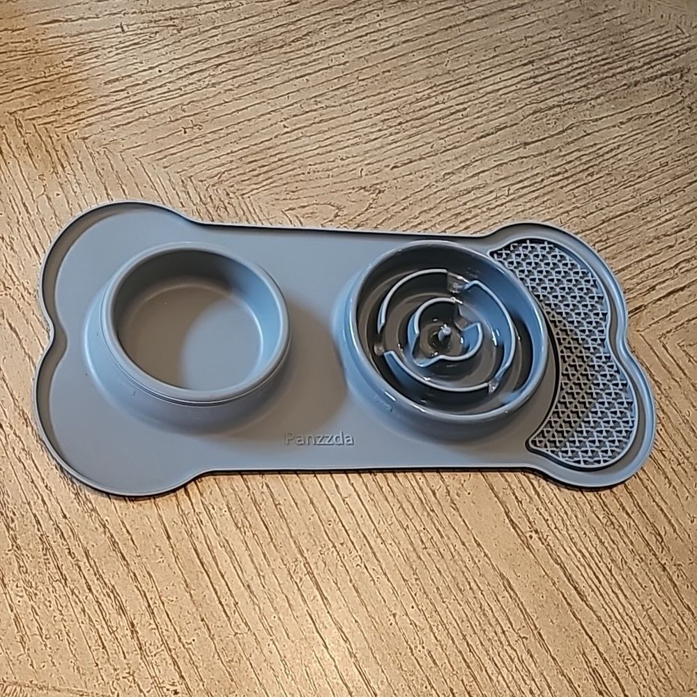 Silicone slow feeder mat and bowl for dogs